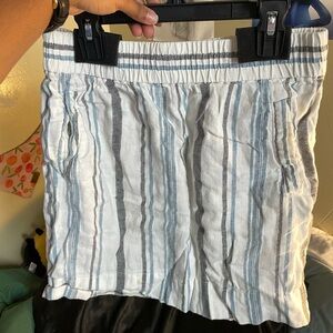 LOFT Blue and Gray Striped Woman’s Skirt